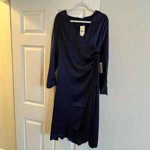 LUSH navy satin dress NEW WITH TAGS